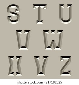 Schriftart aus Vektorstein - Teil 3