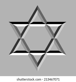 vector stone carved david star