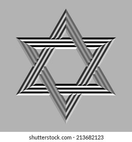 vector stone carved david star