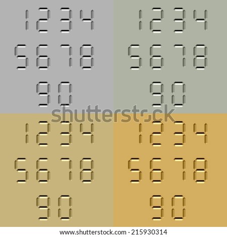vector stone carved digital numbers