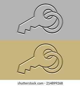 símbolo de clave tallada de piedra vectorial