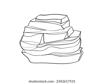 Vector Stone mineral line icon. Rocks and crystals from geological deposits element