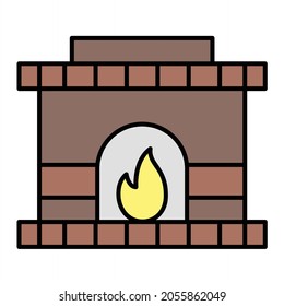 Vector Stone Oven Filled Outline Icon Design
