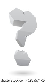 vector stone question mark with light shadow