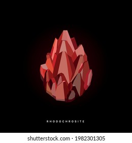 Vector stone rhodochrodite geology illustration 