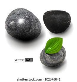 Vector stones isolated on white.