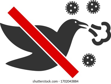 Vector stop bird flu flat icon. Vector pictograph style is a flat symbol stop bird flu icon on a white background.