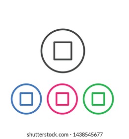 vector stop button icon - media symbol - stop music or video