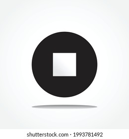 vector stop button icon - media symbol - stop music or video
