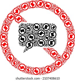 Vector stop chat icon composition. Stop chat mosaic is made from randomized self stop chat icons. Fractal composition from stop chat icon.