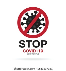Vector of stop covid-19 sign & symbol on white background. Novel coronavirus outbreak. Covid-19 Icons or logos. Easy editable layered vector illustration. 