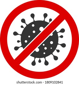 Vector stop covid-19 virus flat icon. Vector pictogram style is a flat symbol stop covid-19 virus icon on a white background.