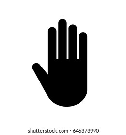 Vector stop hand gesture sign. High five