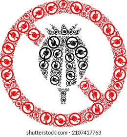 Vector stop opium poppy icon collage. Stop opium poppy mosaic is created of repeating recursive stop opium poppy items. Recursive collage from stop opium poppy icon.