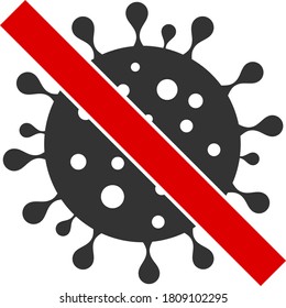 Vector stop pneumonia virus flat icon. Vector pictograph style is a flat symbol stop pneumonia virus icon on a white background.