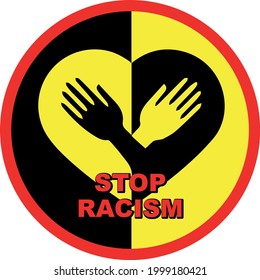 Vector Stop Racism Sign. No Racism 