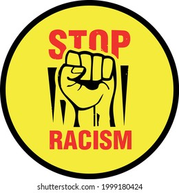 Vector Stop Racism Sign. No Racism 