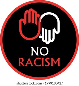 Vector Stop Racism Sign. No Racism 