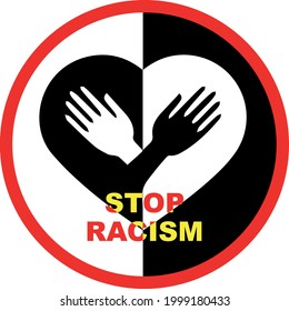 Vector Stop Racism Sign. No Racism 