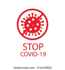 Vector Of Stop Sign Corona Virus
