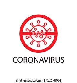 Vector Of Stop Sign Corona Virus