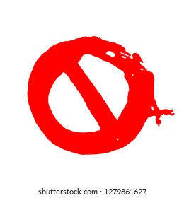 Vector stop sign grunge icon. Red warning vector illustration.