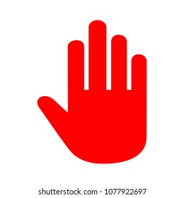 vector stop sign - hand illustration symbol isolated - human silhouette