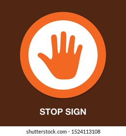 vector stop sign - hand illustration symbol isolated - human silhouette