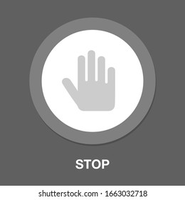 vector stop sign - hand illustration symbol isolated - human silhouette