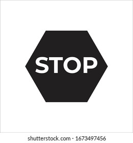 Vector Stop Sign Icon Black