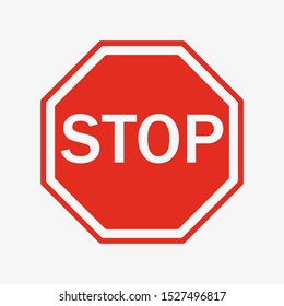 Vector Stop Sign Icon. Flat Style. Red Stop Sign For Your Web Site Design, Logo, App, UI. 