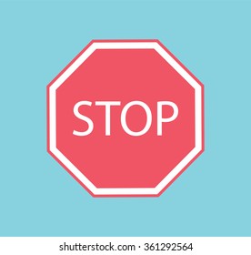 Vector stop sign icon isolated