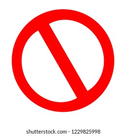 vector stop sign icon. No sign, red warning isolated