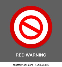 Vector Stop Sign Icon. No Sign, Red Warning Isolated - Prohibition