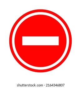 Icono de signo de parada del vector. Sin signo, símbolo de advertencia rojo. Icono No permitido.