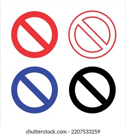 vector stop sign icon. No sign, red , blue and black color . warning isolated vector illustration Eps8