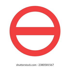 vector stop sign icon. No sign, red warning isolated
