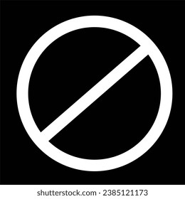 vector stop sign icon. No sign, isolated black warning, vector, eps 10