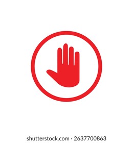 vector stop sign icon. No sign, red warning isolated
