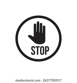 vector stop sign icon. No sign, red warning isolated