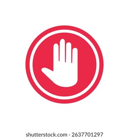 vector stop sign icon. No sign, red warning isolated