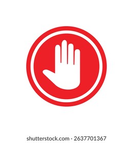 vector stop sign icon. No sign, red warning isolated