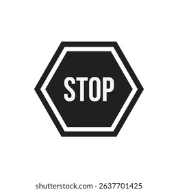 vector stop sign icon. No sign, red warning isolated