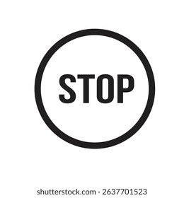 vector stop sign icon. No sign, red warning isolated