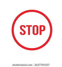 vector stop sign icon. No sign, red warning isolated