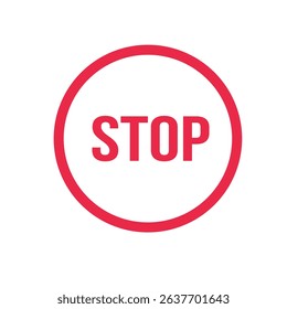 vector stop sign icon. No sign, red warning isolated