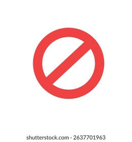 vector stop sign icon. No sign, red warning isolated