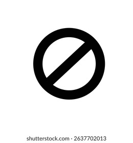 vector stop sign icon. No sign, red warning isolated