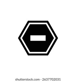 vector stop sign icon. No sign, red warning isolated