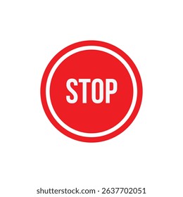 vector stop sign icon. No sign, red warning isolated
